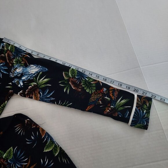 Zara Tropical Print Wide Leg Jumpsuit Size XS - Picture 5 of 16